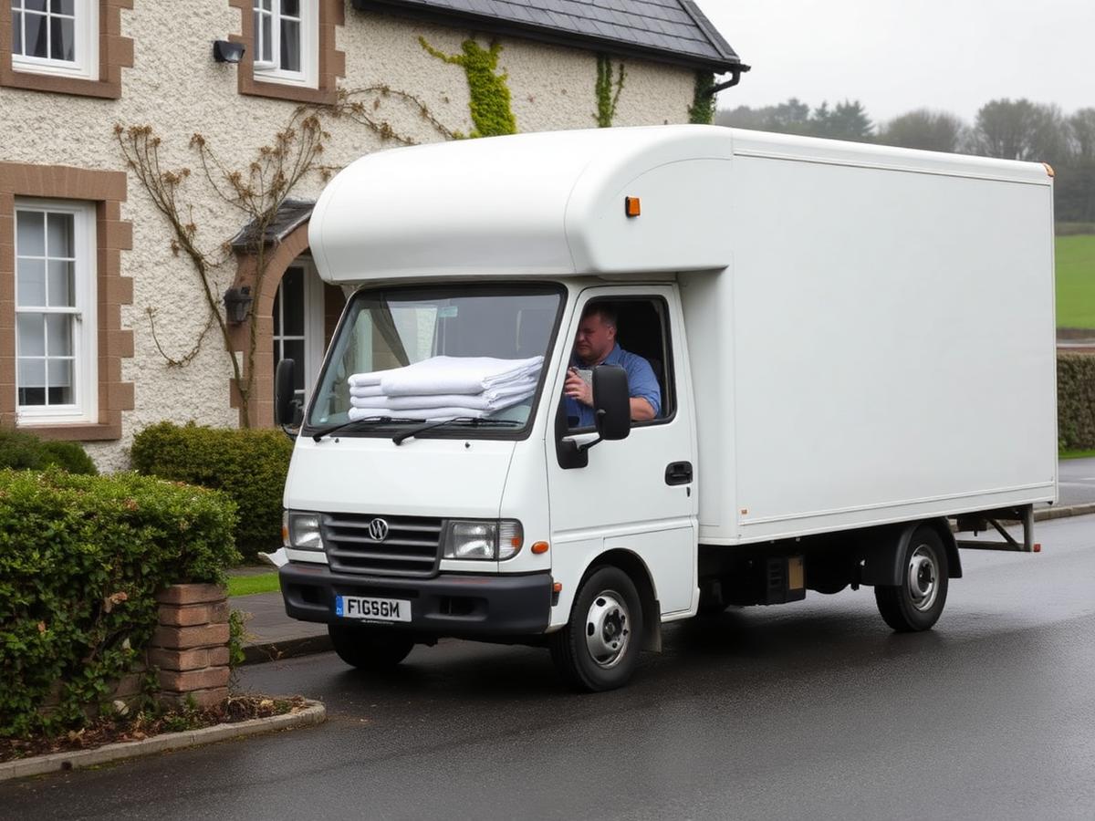 Clean linen being delivered in protective wrapping